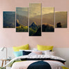 Nature Mountains Green Landscape 5 Panels Painting Canvas Wall Decoration