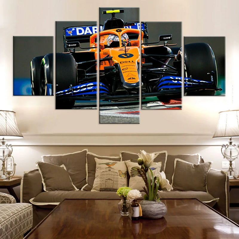 MCL36 Car 5 Panels Painting Canvas Wall Decoration