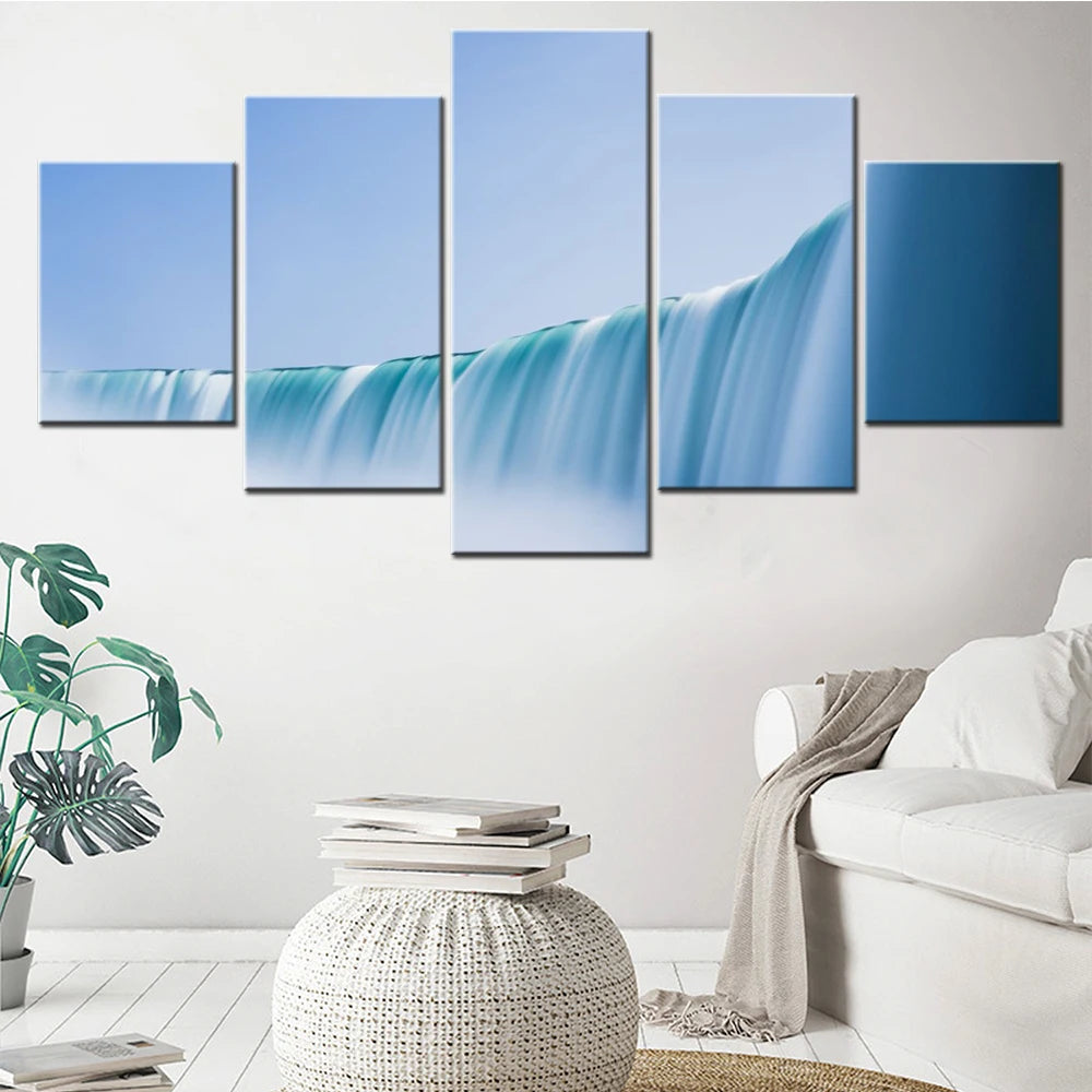 Nature Niagara Falls 5 Panels Painting Canvas Wall Decoration