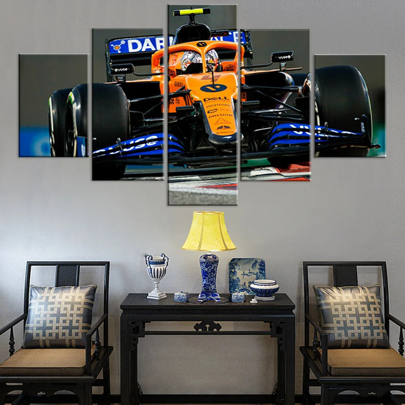 MCL36 Car 5 Panels Painting Canvas Wall Decoration