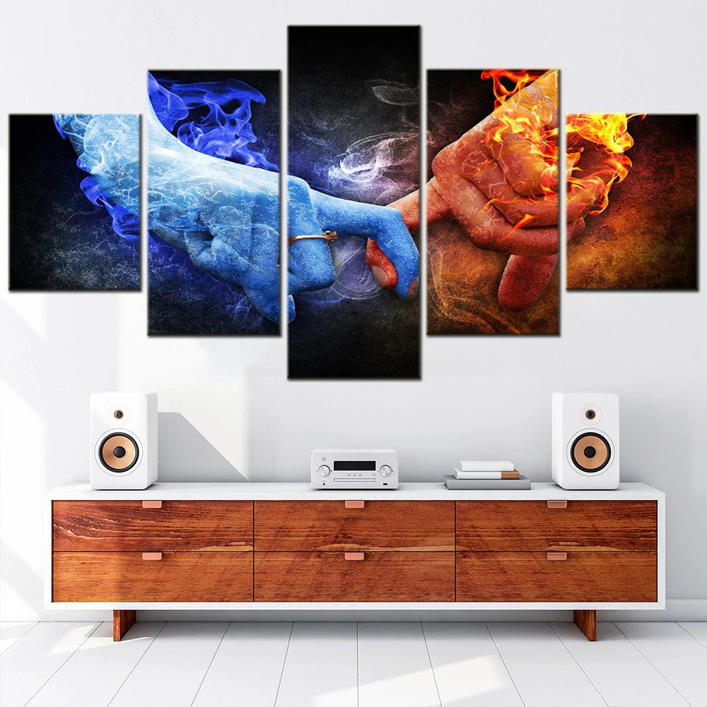 Set Love 5 Panels Painting Canvas Wall Decoration