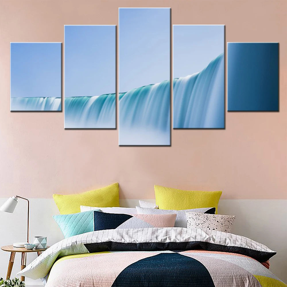 Nature Niagara Falls 5 Panels Painting Canvas Wall Decoration
