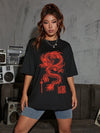 Chinese Loong Meets Oracle Funny Graphic Women T-Shirt