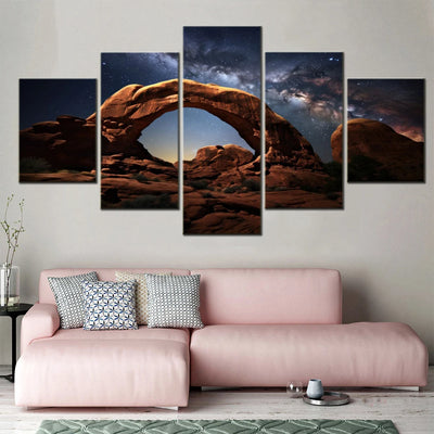 Nature Milky Way Arch Arches 5 Panels Painting Canvas Wall Decoration