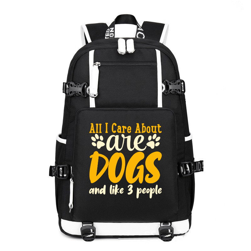 All I Care About Are Dogs And Like 3 People printing Canvas Backpack
