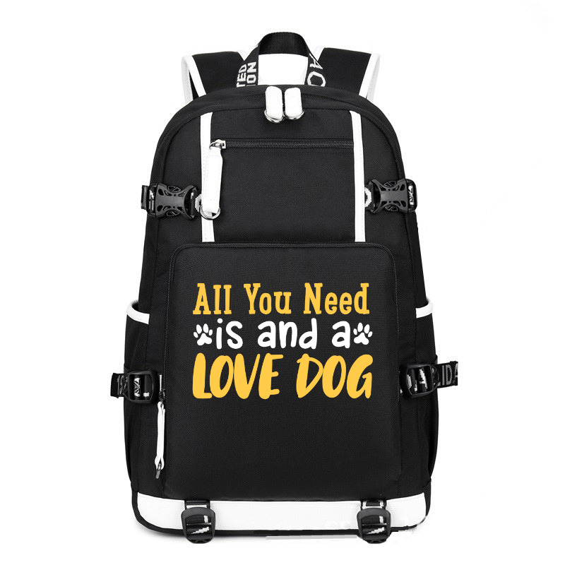 All You Need Is And A Love Dog printing Canvas Backpack