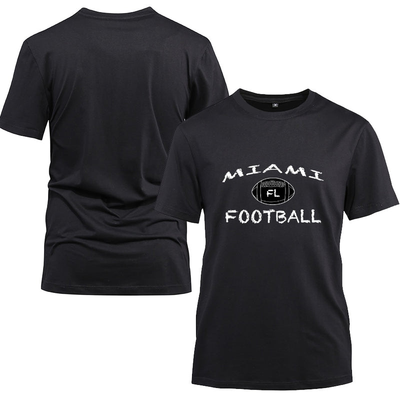 MIAMI Cotton Black Short Sleeve T-Shirt