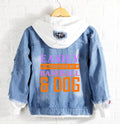 Easily distracted by baseball and dog Jeans Denim Hoodie Jacket