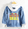 We control matter because we control the mind really is inside the skull Jeans Denim Hoodie Jacket