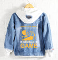 Sorry for the what I did during the baseball game Jeans Denim Hoodie Jacket
