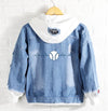 Baseball heart rate Jeans Denim Hoodie Jacket