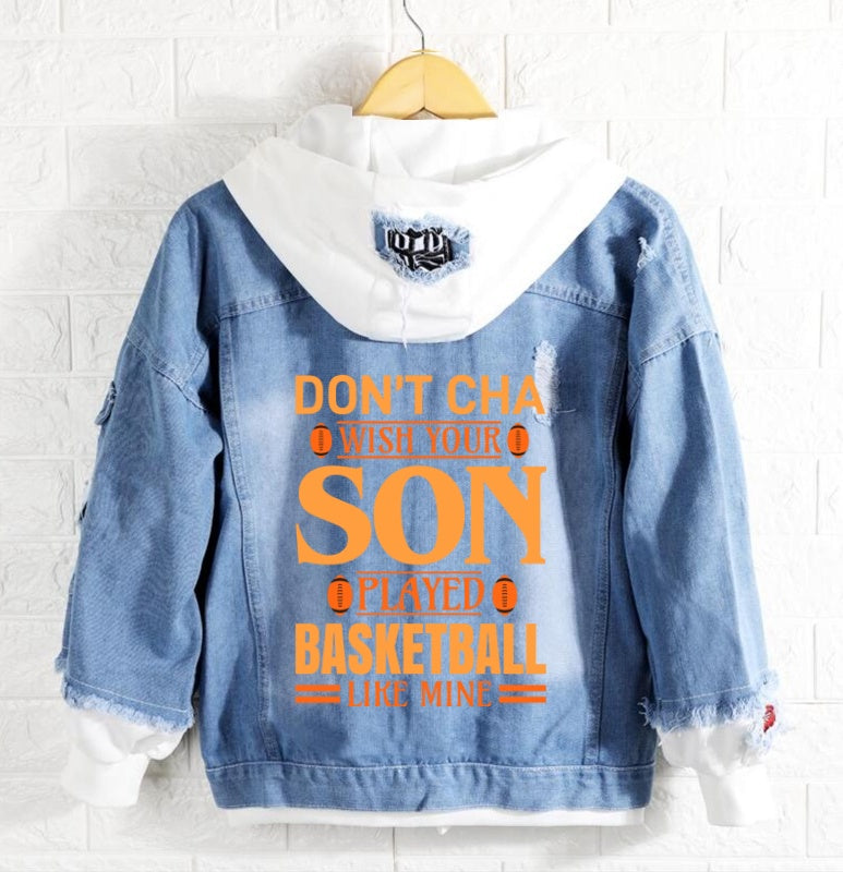 Son played basketball like mine Jeans Denim Hoodie Jacket