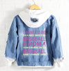 I want to be a nice sweet baseball mom Jeans Denim Hoodie Jacket