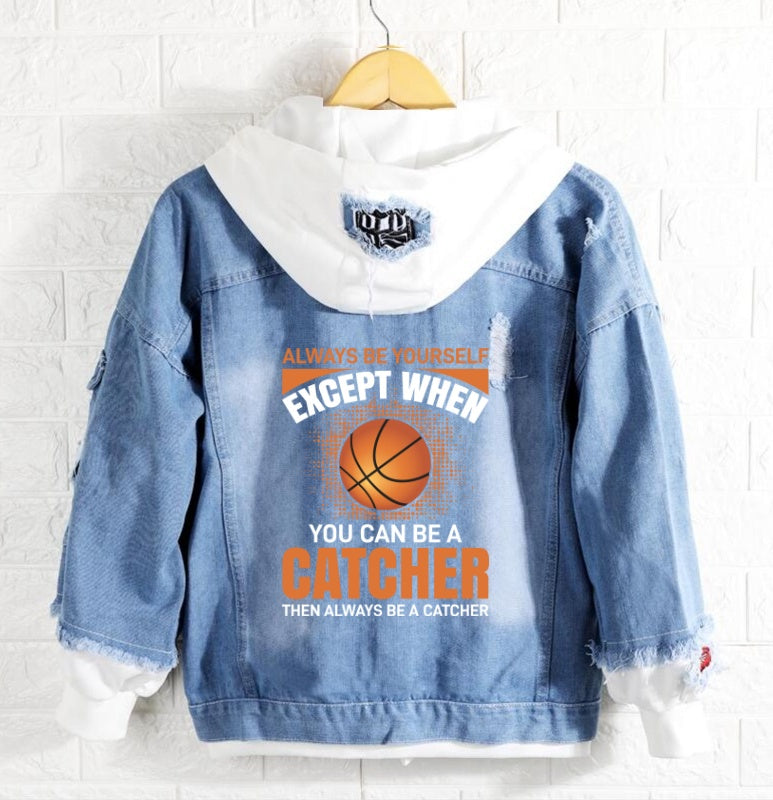 Basketball always be yourself Jeans Denim Hoodie Jacket