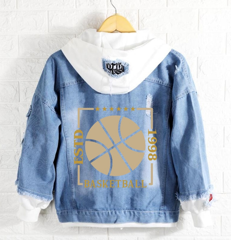Basketball 1998 Jeans Denim Hoodie Jacket