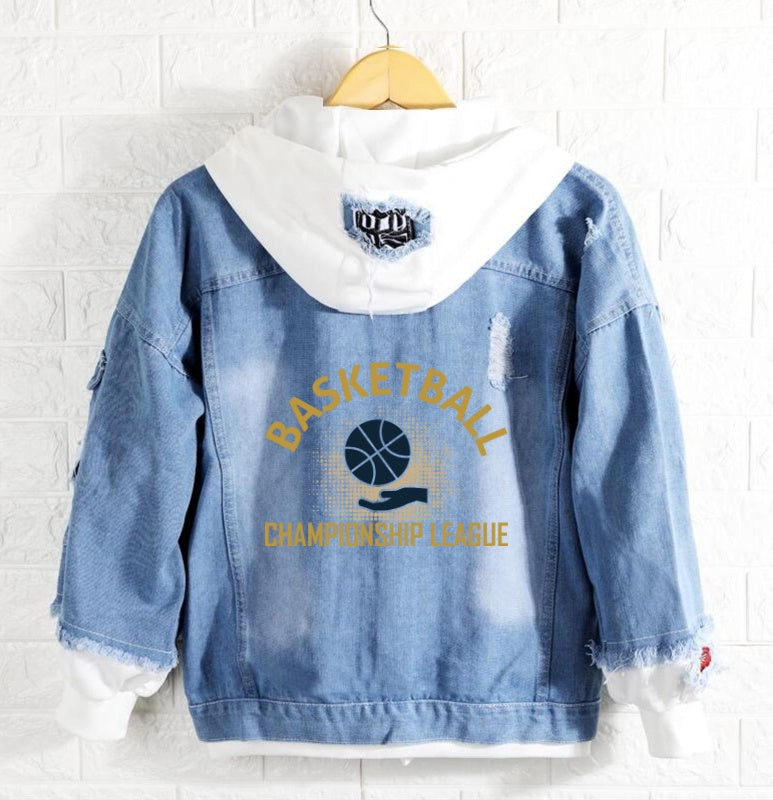 Basketball champion league Jeans Denim Hoodie Jacket