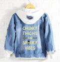 Skull chunky thighs and spooky vibes Jeans Denim Hoodie Jacket