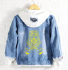 Skull rocker Jeans Denim Hoodie Jacket
