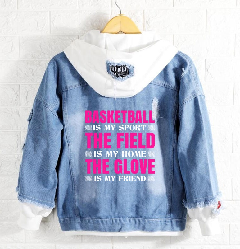 Basketball the field is easy Jeans Denim Hoodie Jacket