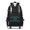 MIAMI City black printing Canvas Backpack