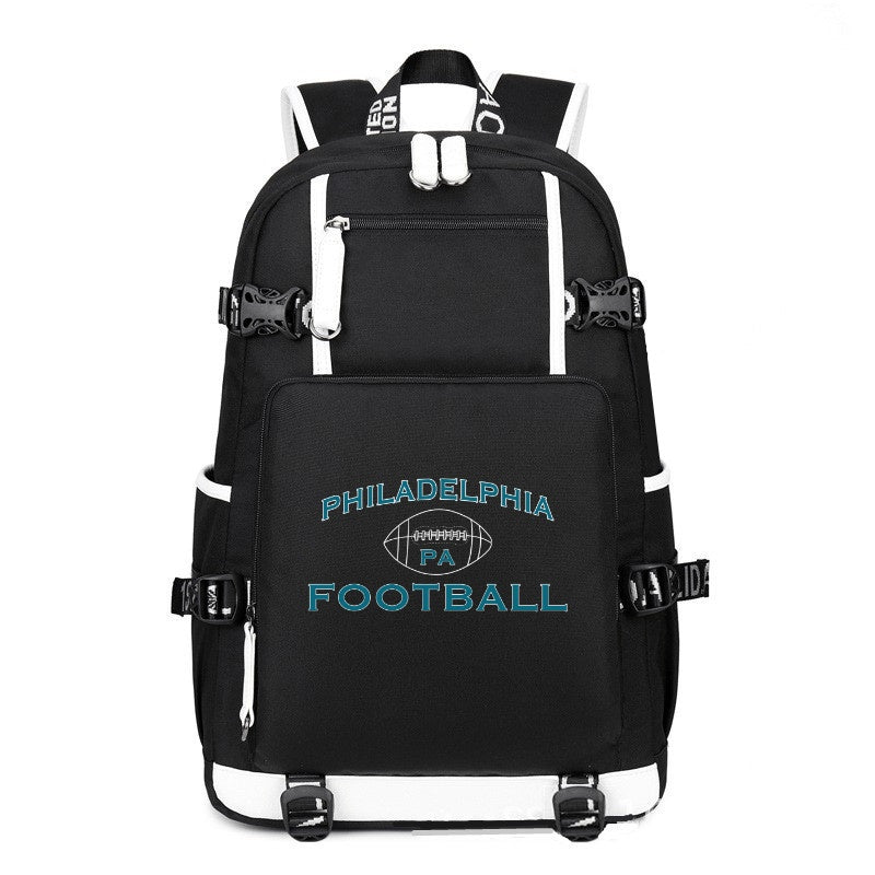 PHILADELPHIA City black printing Canvas Backpack