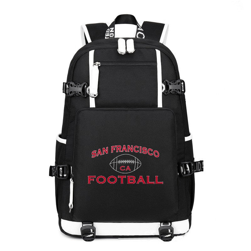 SAN FRANCISCO City black printing Canvas Backpack