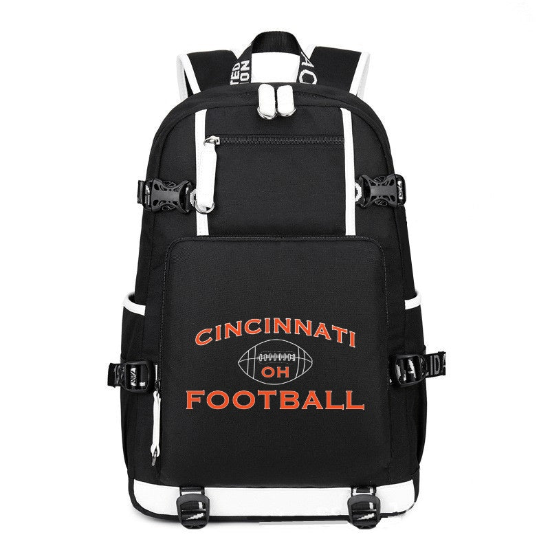 CINCINNATI City black printing Canvas Backpack