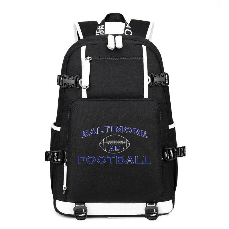 BALTIMORE City black printing Canvas Backpack