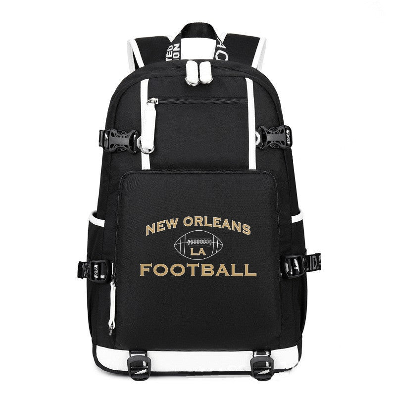 NEW ORLEANS City black printing Canvas Backpack