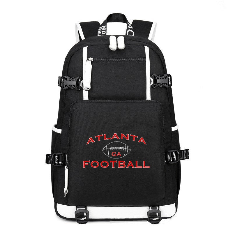 ATLANTA City black printing Canvas Backpack