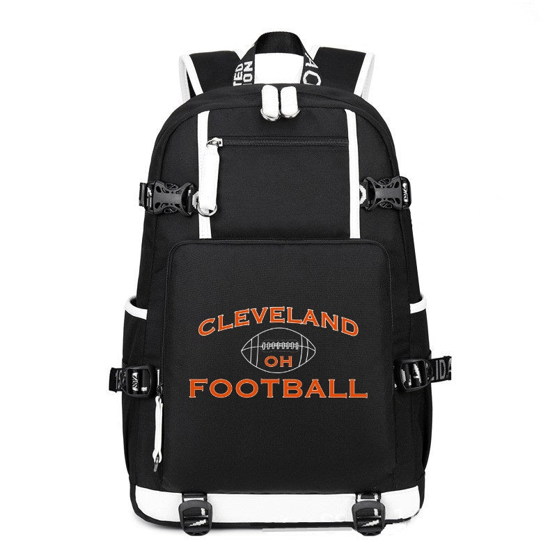 CLEVELAND City black printing Canvas Backpack