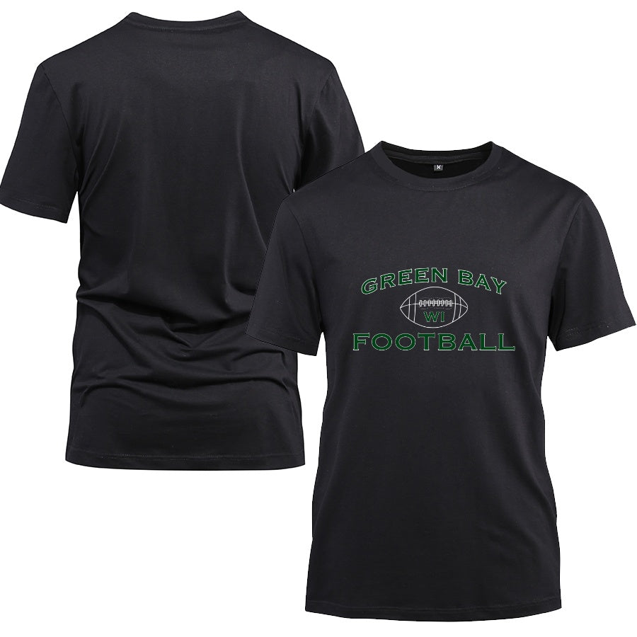 GREEN BAY City Cotton Black Short Sleeve T-Shirt