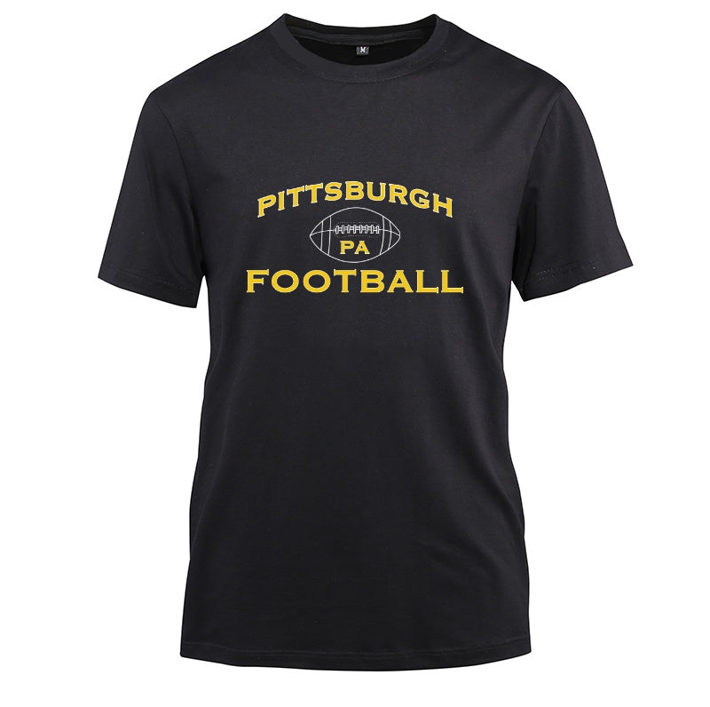 PITTSBURGH City Cotton Black Short Sleeve T-Shirt