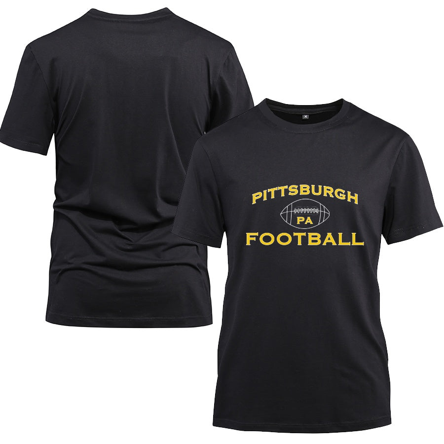 PITTSBURGH City Cotton Black Short Sleeve T-Shirt