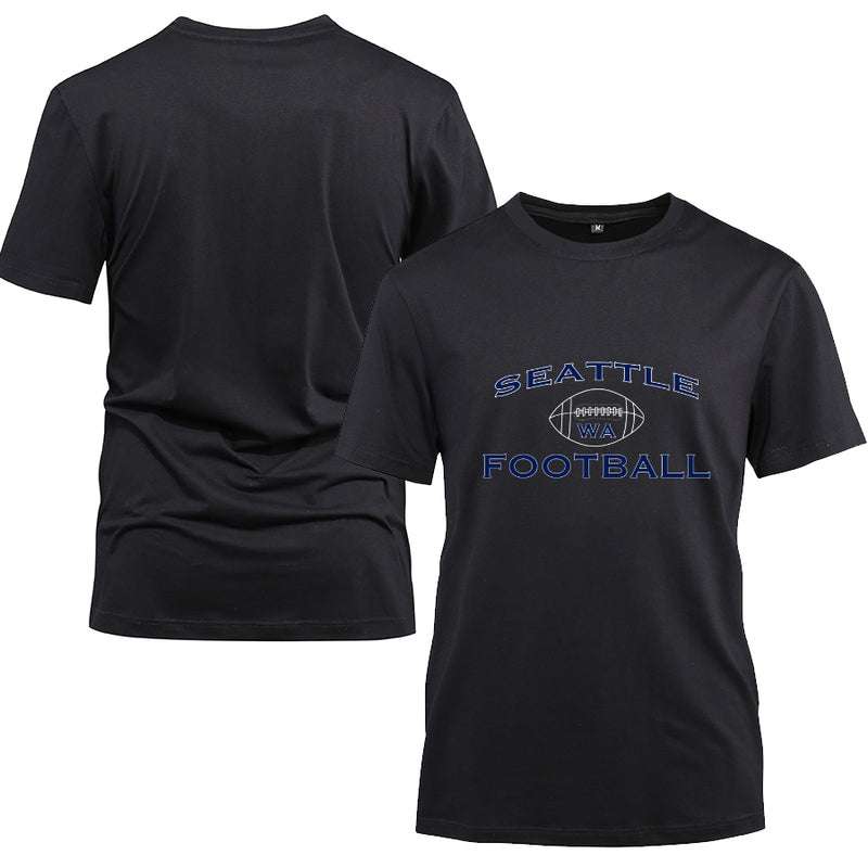 SEATTLE City Cotton Black Short Sleeve T-Shirt