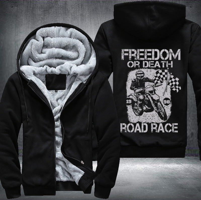 Freedom of death road race Fleece Hoodies Jacket