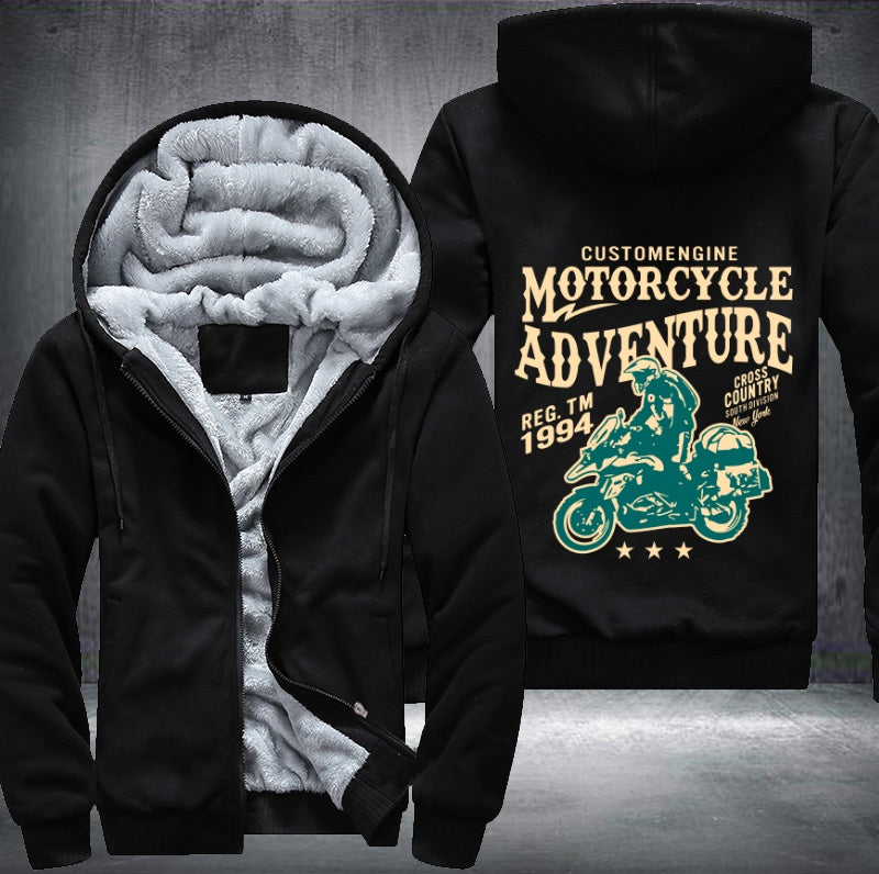 Customengine motorcycle adventure Fleece Hoodies Jacket