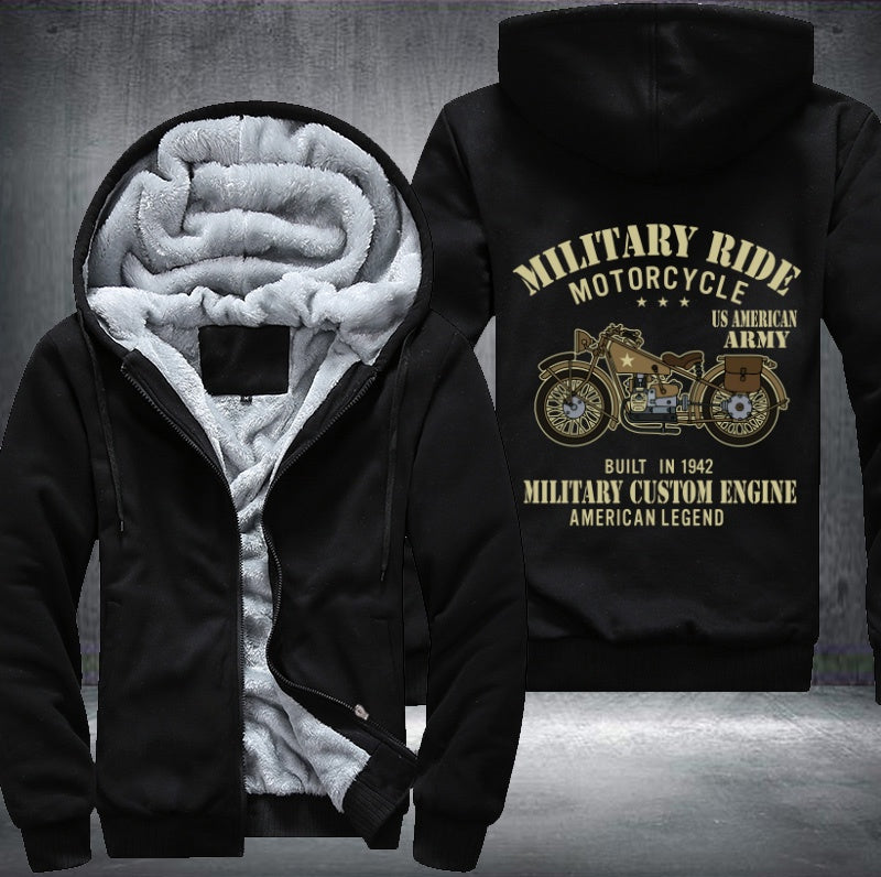 Military ride motorcycle Fleece Hoodies Jacket