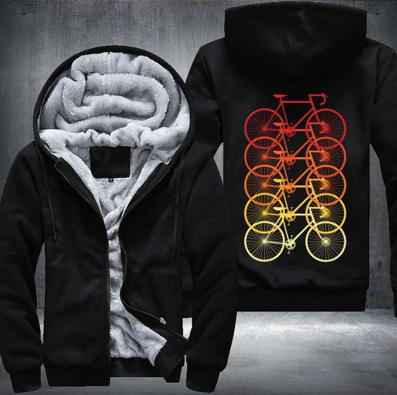 Colorful bicycle Fleece Hoodies Jacket