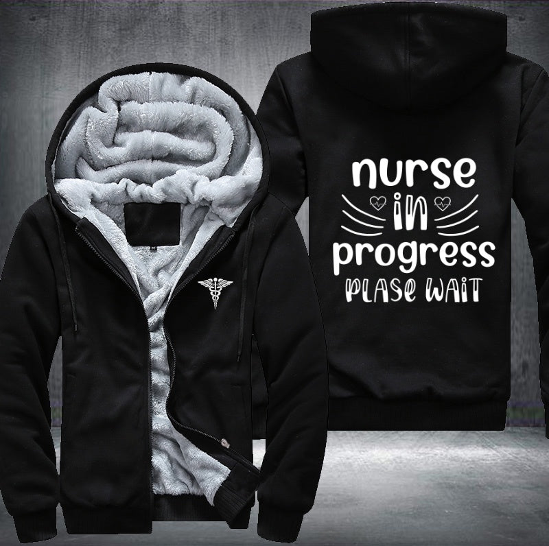 Nurse in progress please wait Fleece Hoodies Jacket