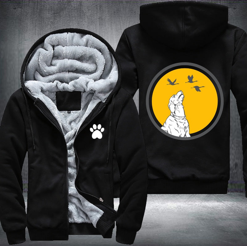 Dog looking to the sky Fleece Hoodies Jacket