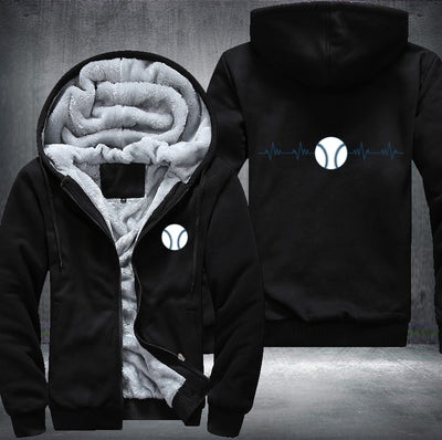 Baseball heart beat Fleece Hoodies Jacket