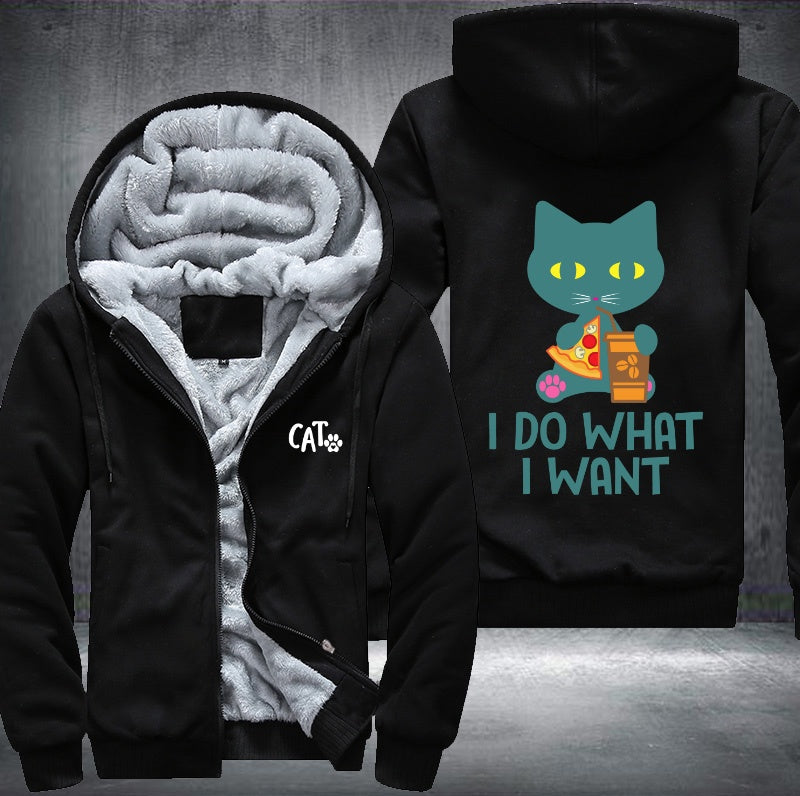 CAT I DO WHAT I WANT Fleece Hoodies Jacket