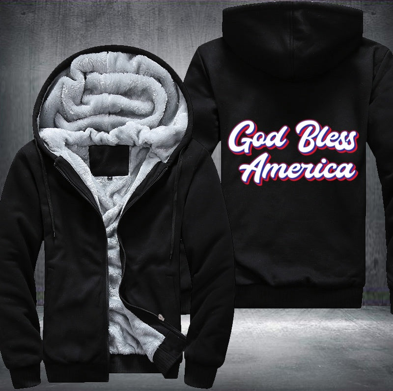 GOD BLESS AMERICA Fleece Hoodies Jacket
