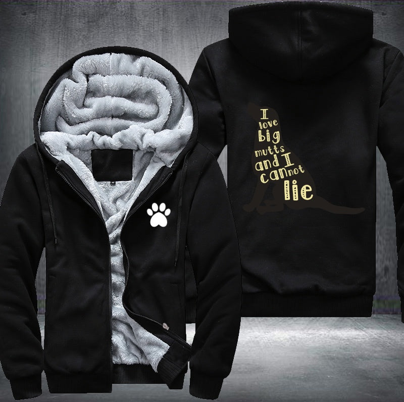 I love mutts and I can not lie Fleece Hoodies Jacket