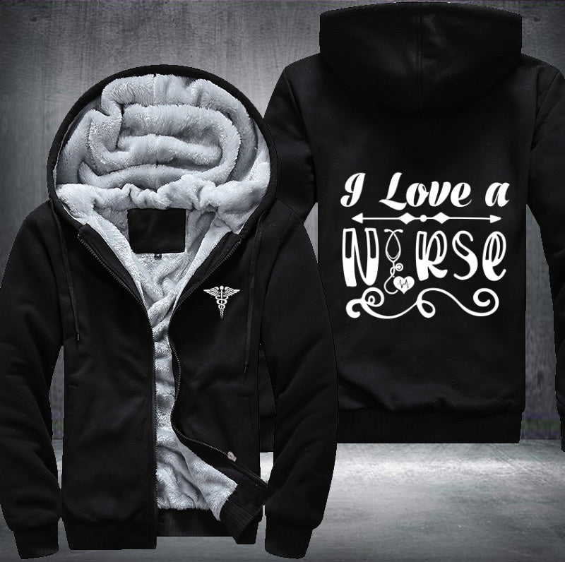 I love a nurse Fleece Hoodies Jacket