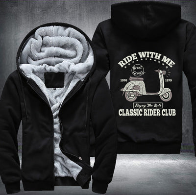 Ride with me classic rider club Fleece Hoodies Jacket