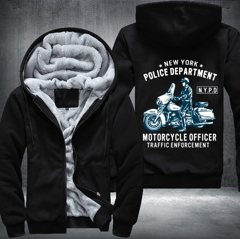 New York Police Department motorcycle Fleece Hoodies Jacket