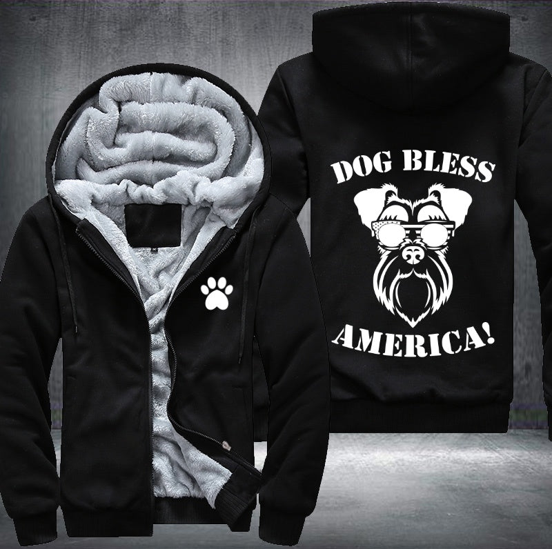 Dog bless America Fleece Hoodies Jacket