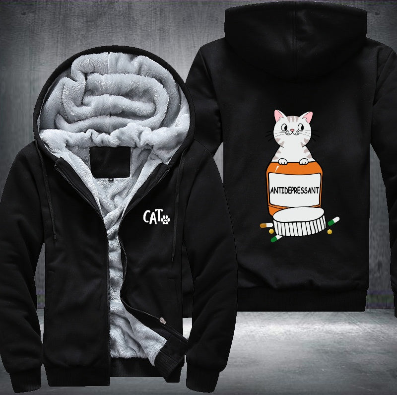 CAT ANTIDEPRESSANT Fleece Hoodies Jacket